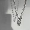 Japan and Korea super fairy diamond pearl butterfly collarbone chain earth cool dancing choker collar necklace necklace trendy girl