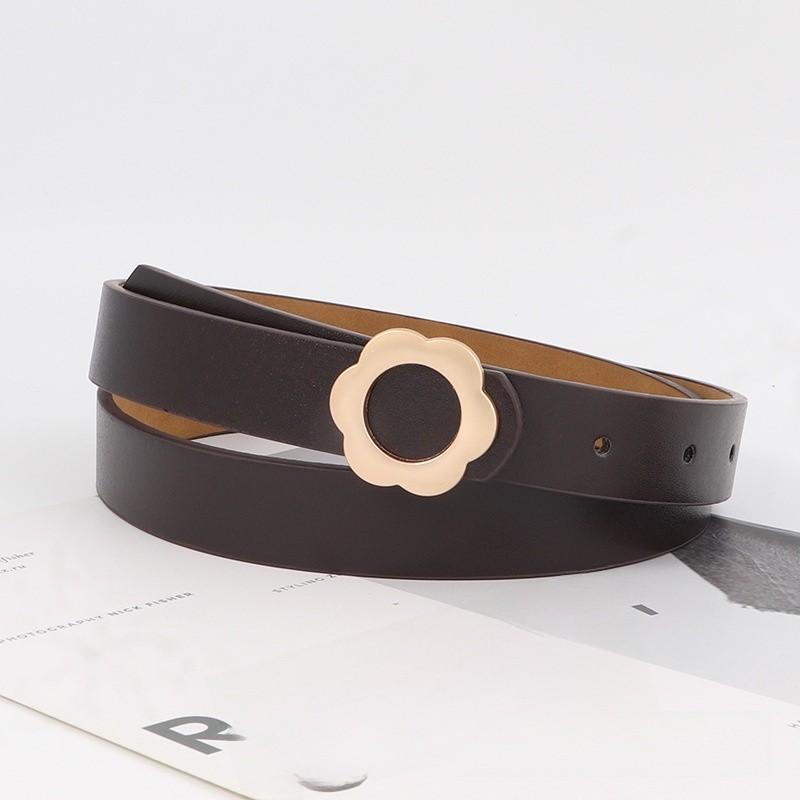 Classic Pu Leather Belt For Women With Alloy Flat Clasp For Office And Casual Looks