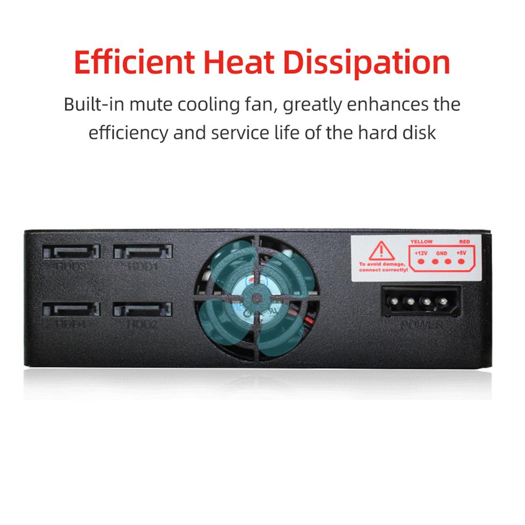 OImaster HE 2006 4 Slot Internal Hard Disk Rack Support Four 2.5 Inch SATA HDD SSD Easy Installation Plug and Play (Not