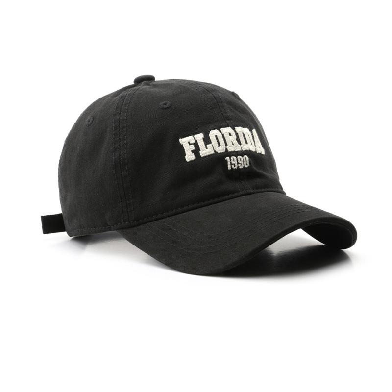 Deep top big head circumference baseball cap women's spring and summer versatile embroidery shows small face wide curved brim peaked cap men's trendy