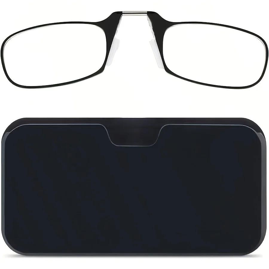 

Компактные накладные очки для чтения с зажимом на нос и чехлом - Легкий, портативный, удобный для переноски дизайн, от +1.0 до +4.0 диоптрий 2 чёрный