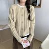 Sanfte weiche wachsige Zopfstrickjacke Damen Herbst und Winter Neu Fauler Stil Locker Kurz Gestrickte Cardigan Top