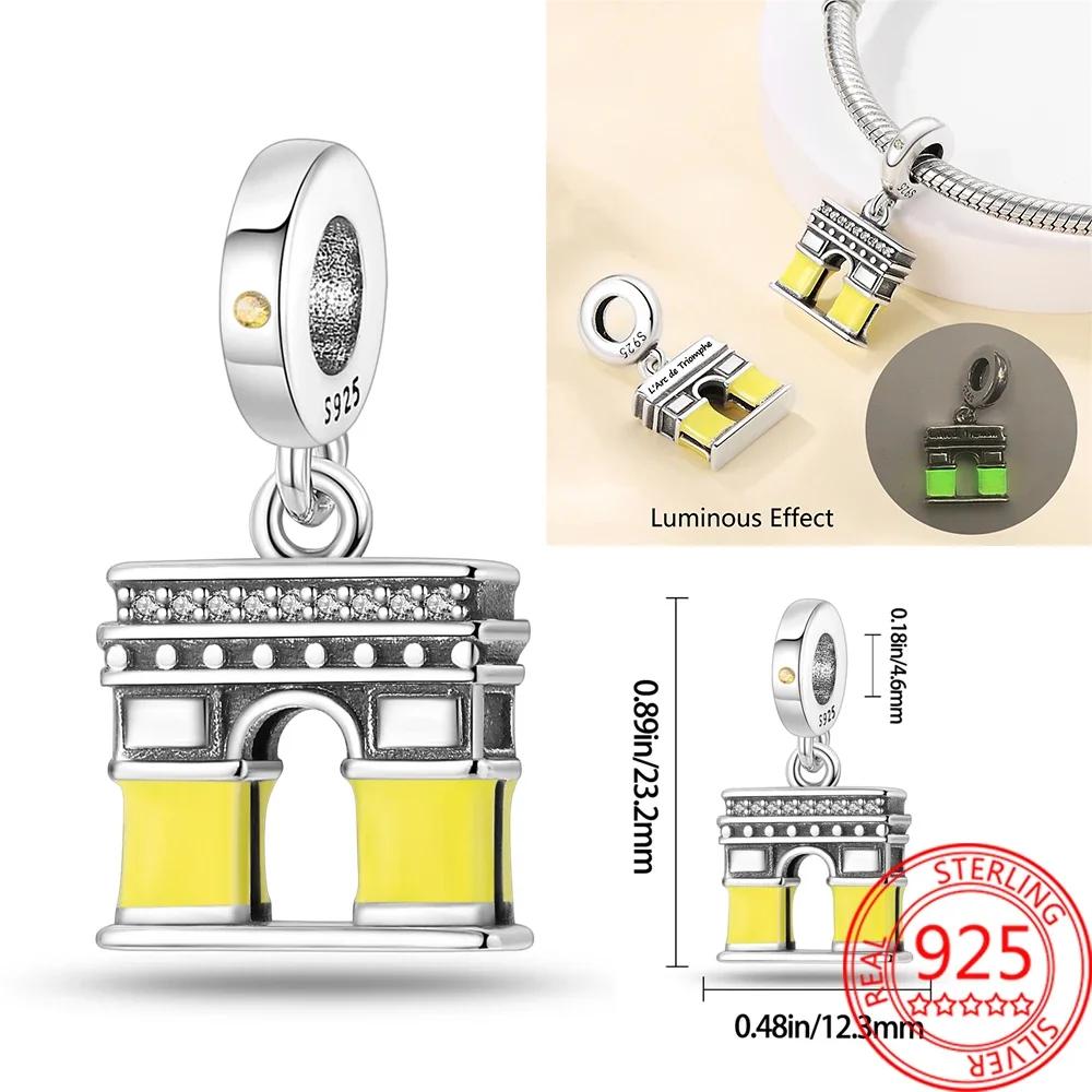 New Statue Of Liberty Charms Paris Eiffel Tower Car Travel Beads Fit Original Copper Bracelet Diy Fine Jewelry Gift