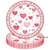 Valentine's Day Pink Heart Disposable Party Tableware Set