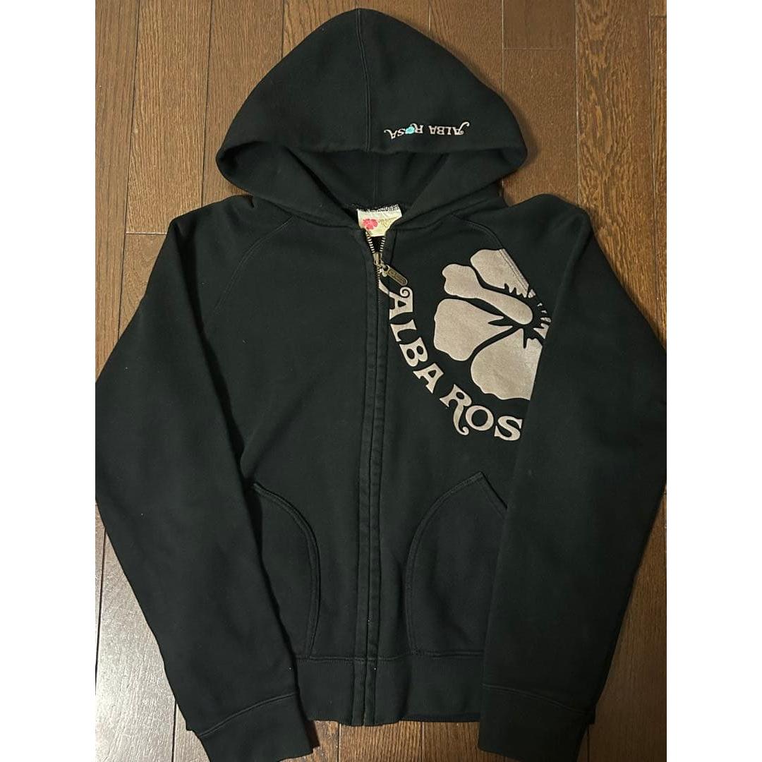 ALBA ROSA black hoodie full zipper