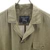 Burberrys 90s Linen Old Short Sleeve Military Shirt L Olive Men's Used