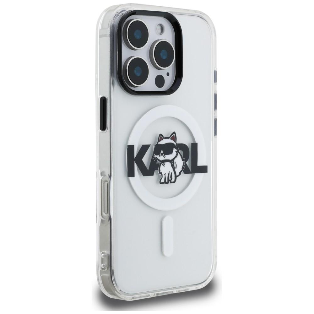 Karl Lagerfeld IML Choupette Sketch Logo MagSafe Case for iPhone 16 Pro Clear