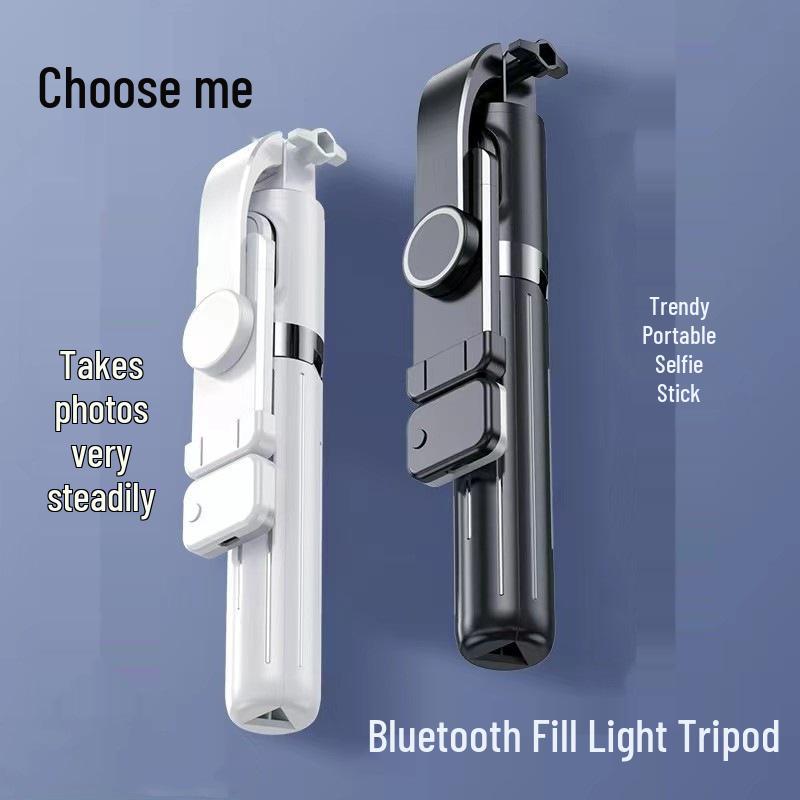 Bluetooth Selfie Tyč s Dálkovým Ovladačem, Stativem, Zatahovacím Designem a Výplňovým Světlem pro Mobilní Streamování