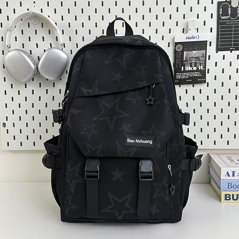 Schoolbag Cool Feeling Dark Gradual Change Star Backpack Korean Version Tooling Style College Student Couple Leisure Travel Backpack