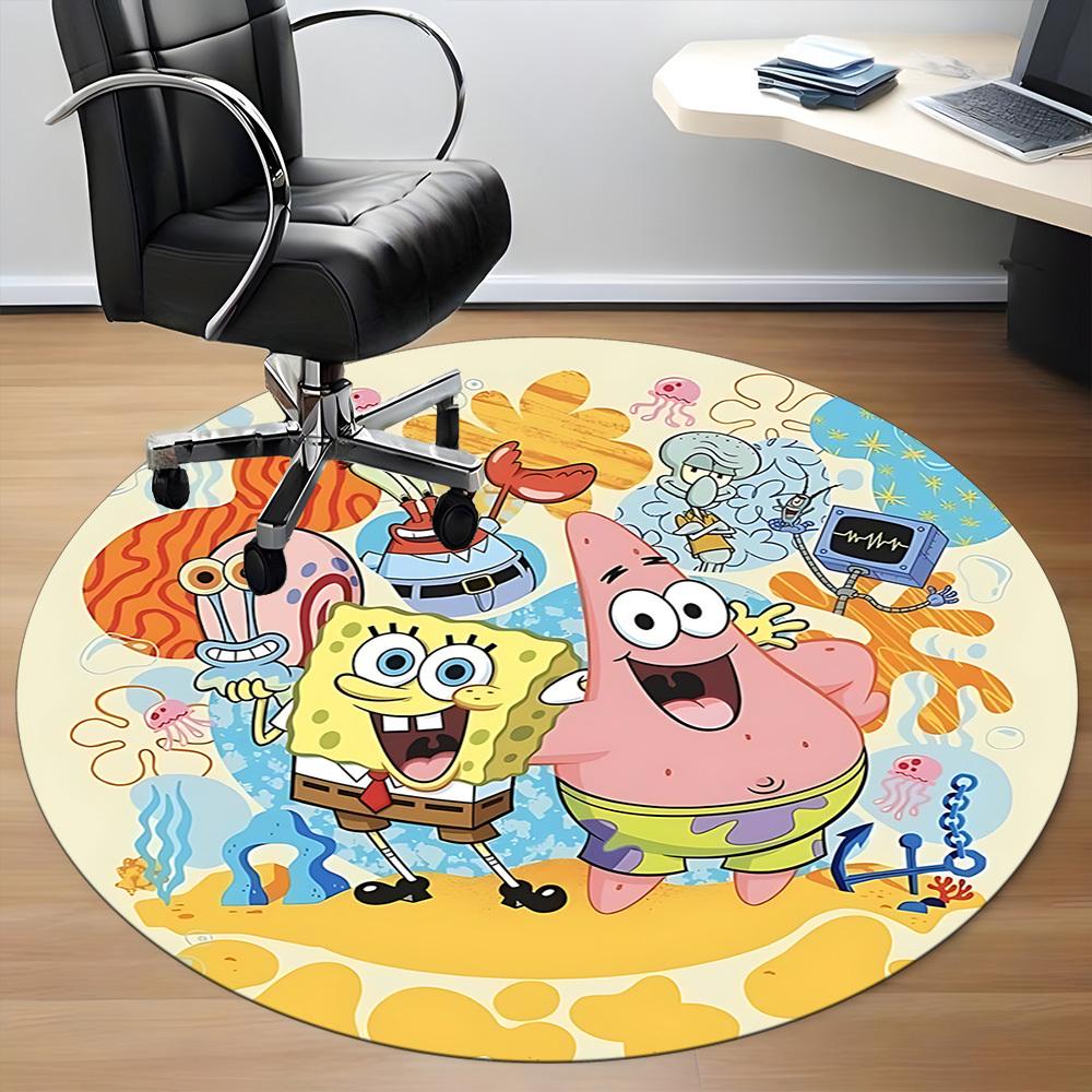 1pc SpongeBob Patrick Office Round Area Rug, Under Office Chairs Bedroom Living Room Home Decor A1022220