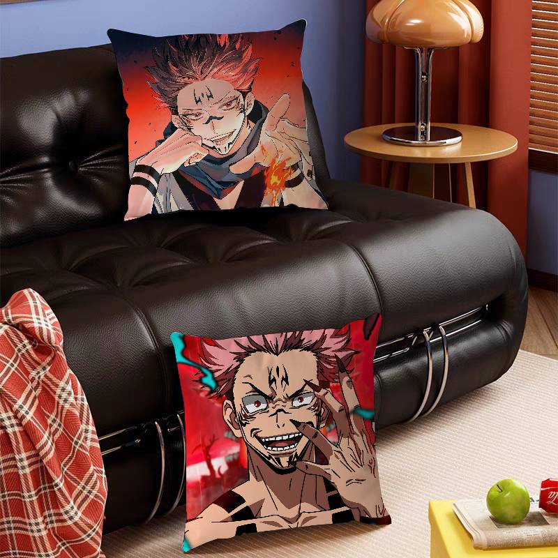 Character R-Ryomen S-Sukuna Cushion Cover Inches Farmhouse Decor Home Throw Pillow Covers For Couch Decorations