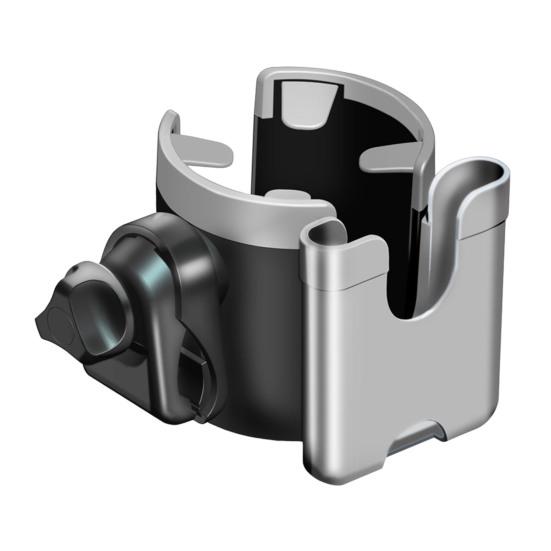 Stroller Cup Holder with Phone Mount 360 Degrees Rotating Universal Bottle Holder Stroller