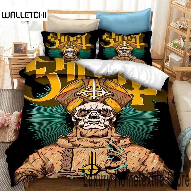 

3D Print Ghost Band Комплект постільної білизни Double Twin King Підодіяльник Підковдра Наволочка Хлопчики Дівчата Дорослі Спальня EU Single 135x200cm