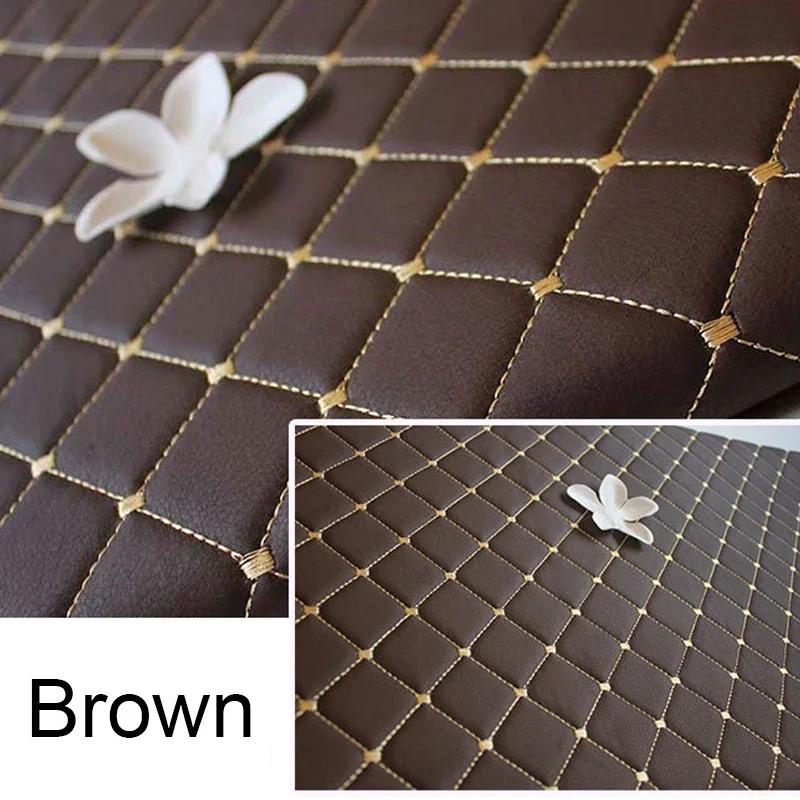 100x140cm Embroidery Quilted PVC Leather Fabric for Car Floor Mat Seat Decoration Faux Leathers Upholstery Wall Craft Material