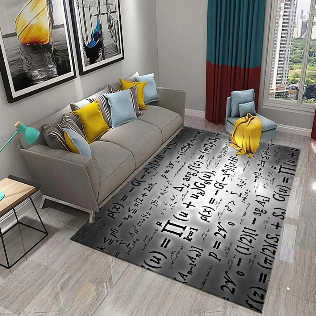 3D Mathematical Formula Carpet Non Slip Educational Rug for Kids Bedroom Bathroom Door Creative Math Mat