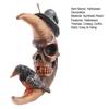 Halloween Moon Decoration Crow On The Moon Ornament Gothic Skull Face Moon with Witch Hat Decoration for Indoor