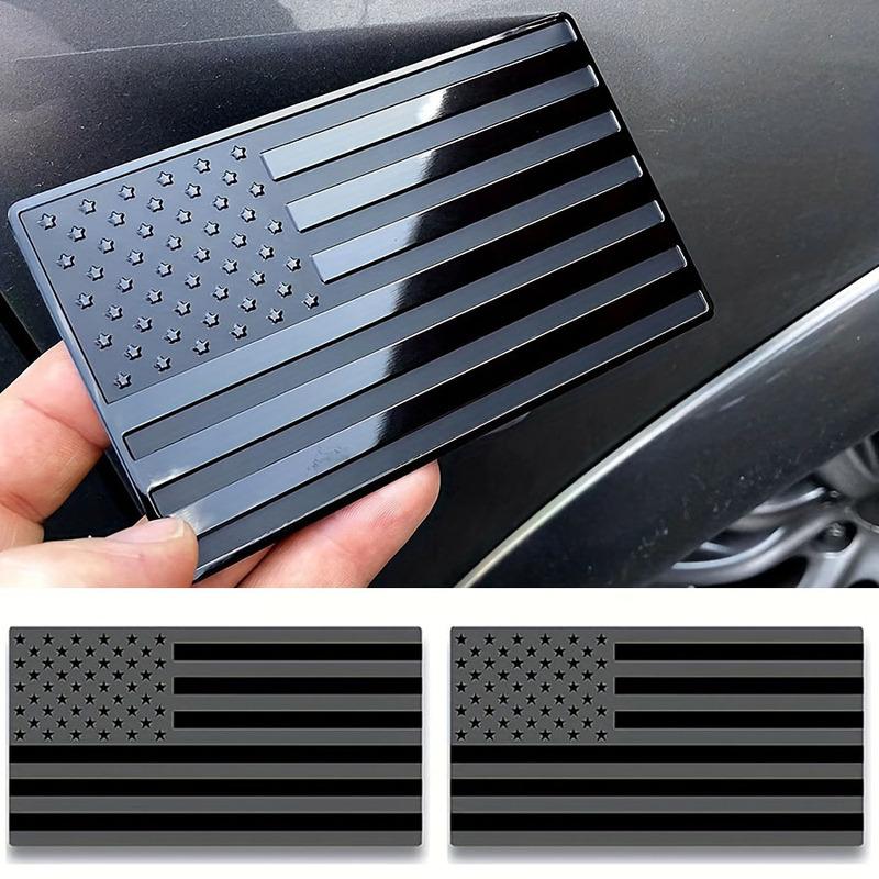2pcs Black American Flag USA Sticker Decal for Car 3D US American Flag Emblem Decals for Trucks 5" X 3" for For Car Motorcycle