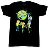 Rick and Morty New Adult T-Shirt - Falling From Portal Morty Multi Mortys