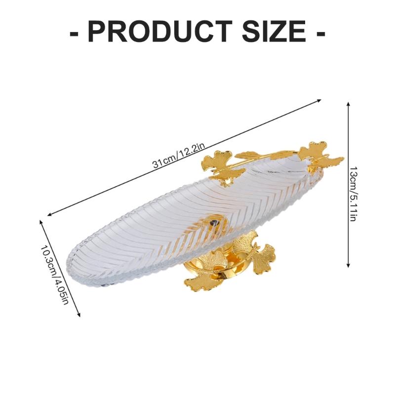 Klar Glass Metall Utstillingsfat Sklisikker Base Kake Frukt Serveringsbrett For Snacks Oppbevaring Hjemme Underholdningsbehov