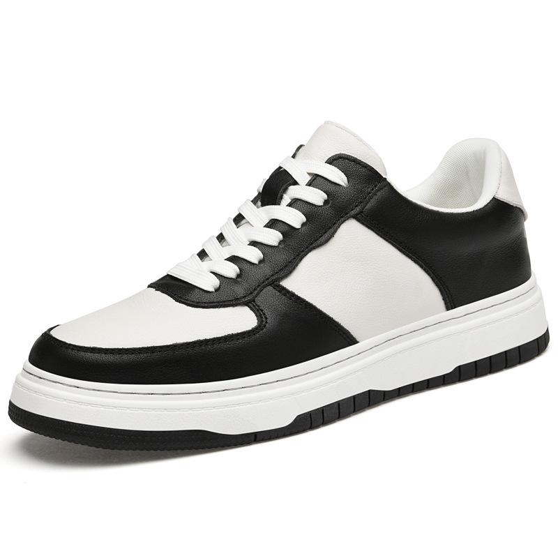 Men s Retro White Canvas & Cowhide Low-Top Casual Sneakers 41