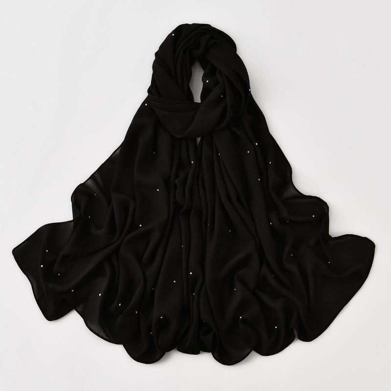 

Hot-selling popular pearl chiffon hot diamond gypsy long towel ethnic thin headscarf yarn