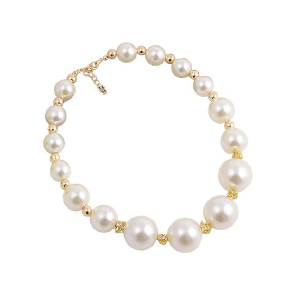 Fine Workmanship Gift Trendy Faux Pearl Big Faux Pearl Choker Necklace Bridal Necklace