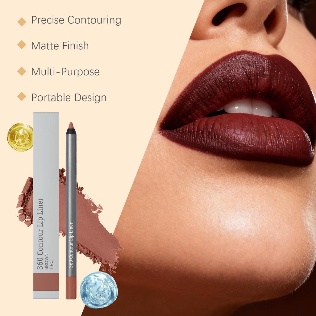 Natural Brown Lip Liner - Silky Smooth, Fade-Resistant for Daily Makeup