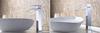 Bathroom washbasin tap, chrome, tall, standing, countertop, silver