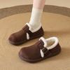 Thick-soled Imitation Lamb Wool Shoes 2025 Winter Velvet Retro Birkenstocks Fashionable Versatile and Comfortable Round-head Cotton Shoes