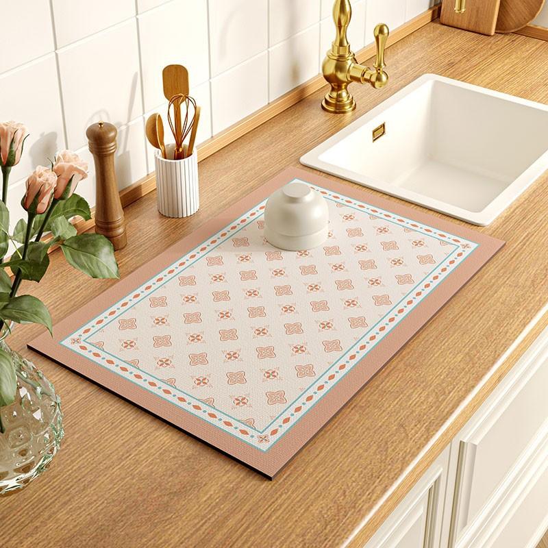

Маленький та свіжий килимок для кухонної стільниці, побутовий килимок для вбирання води з діатомової грязі для раковини, килимок для столу, підставка для посуду, миски, тарілки, протиковзкий, для швидкого приготування їжі, підставка для чашок 30*45cm