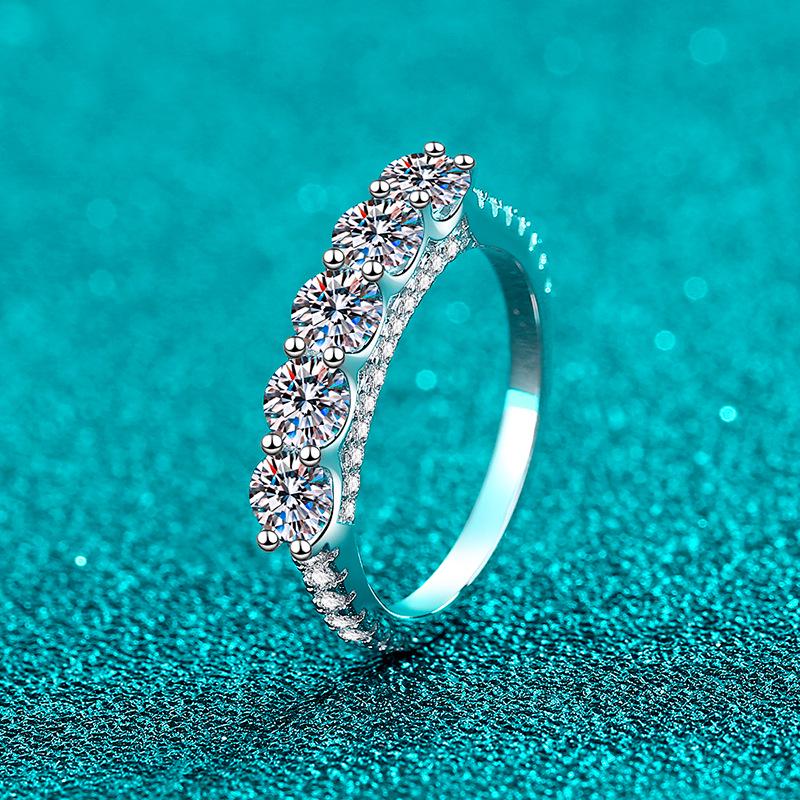 Yin Baichuan S925 Sterling Silver Women s Moissanite Princess Ring - 1 Carat Size 14