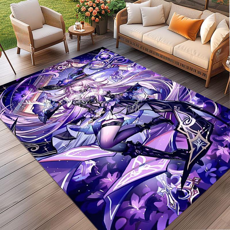 Genshin Impact Print Rug, Washable Floor Carpet, For Entryway Dorm Laundry Room Office Study, Home Decor Birthday Christmas Gift