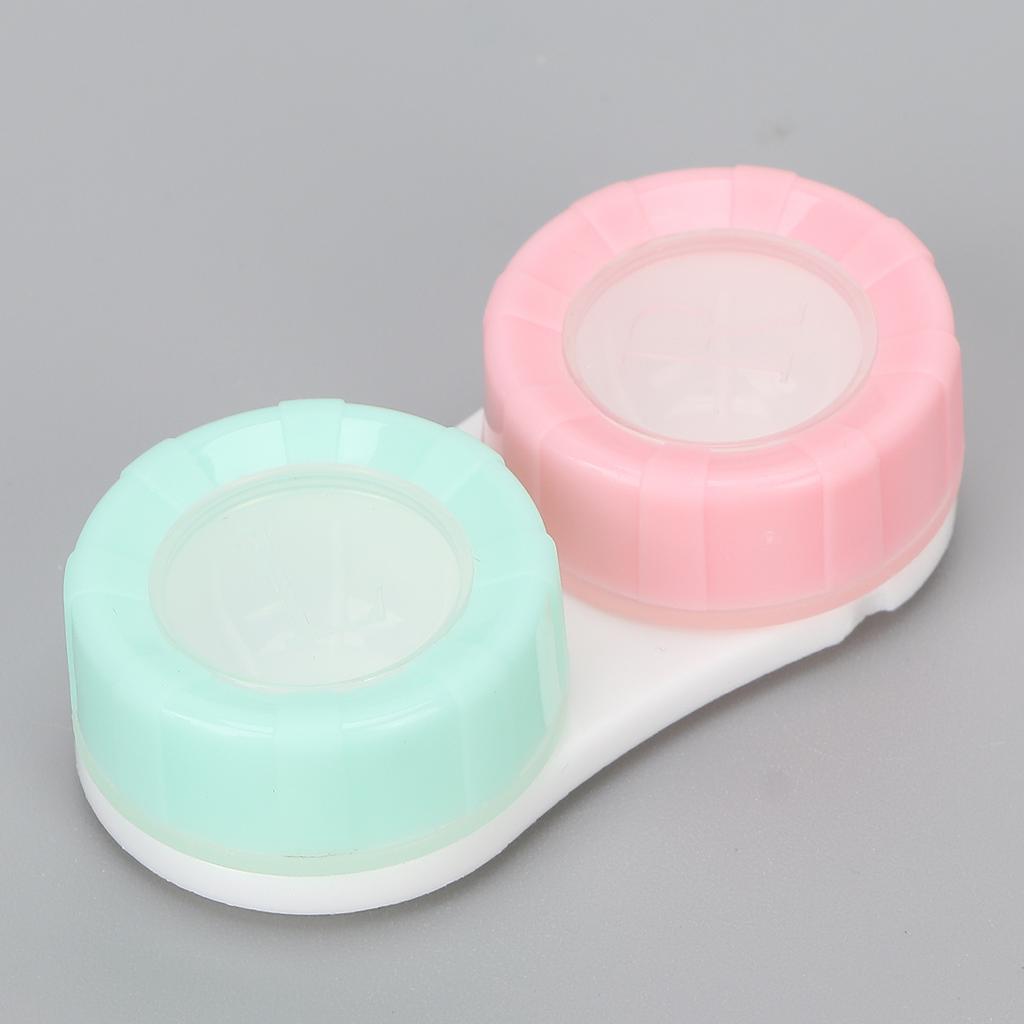 Contact Lens Case Professional Simple Portable Cosmetic Contact Lenses Box Holder with Nursing Liquid Bottle