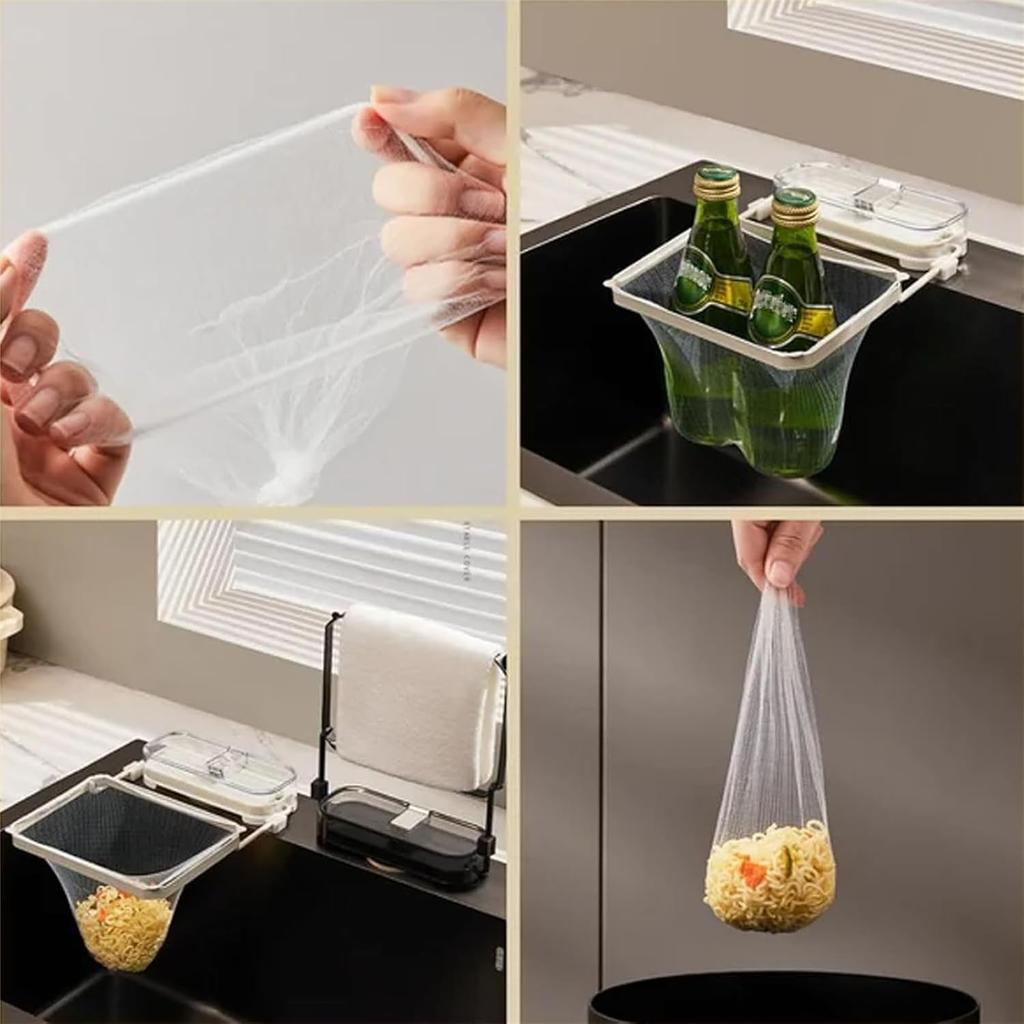 Mesh Mate Waste Rack, MeshMate Waste Rack, Multi-Purpose Mesh Mate Waste Rack, Meshmate Waste Rack Sink, Rotatable Kitchen Sink Strainer with 100Pcs
