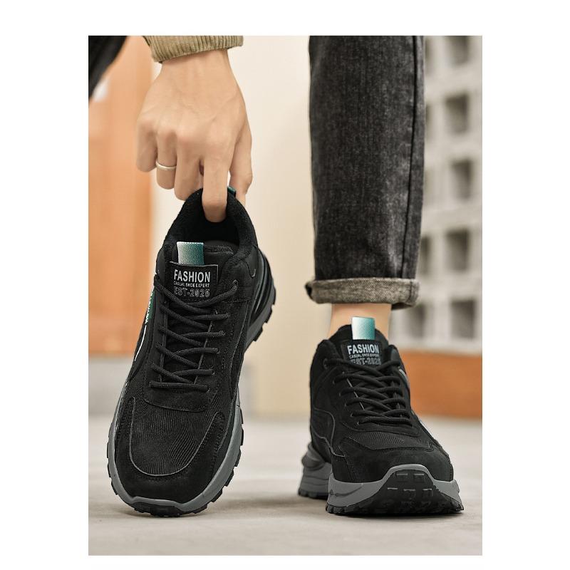 Men's Winter Warm-Lined Waterproof Work Protective Thick-Soled Sports Shoes.