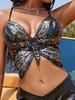 Rose Beauty A  Lace Up Backless Sequin Butterfly Shape Cami Top