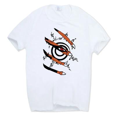 Asiatische Größe Gedrucktes Naruto T-Shirt für Herren Anime O-Ausschnitt T-Shirt Sommer Lustig Kurzarm