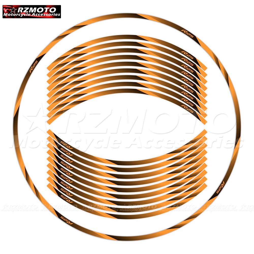 Motorcycle Wheel Stickers Reflective Rim Decal 17 Inch Stripe Tape Sticker Accessories For Motorcycle YZF-R25 YZF R25