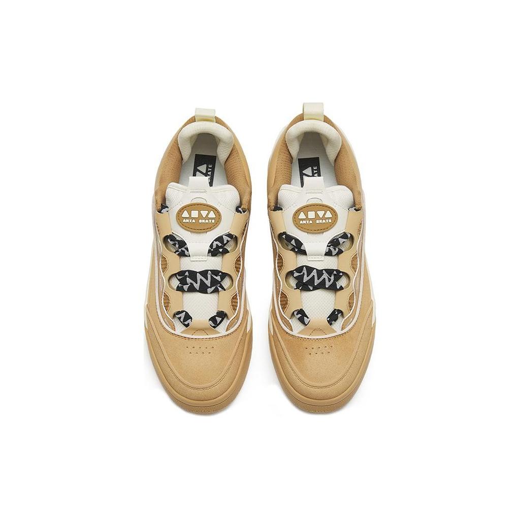 Anta Aojie Bread Shoes Non-Slip Shock Absorbing Breathable Low-Top Skate Shoes Women Sneakers Yellow-Brown 122248053-4