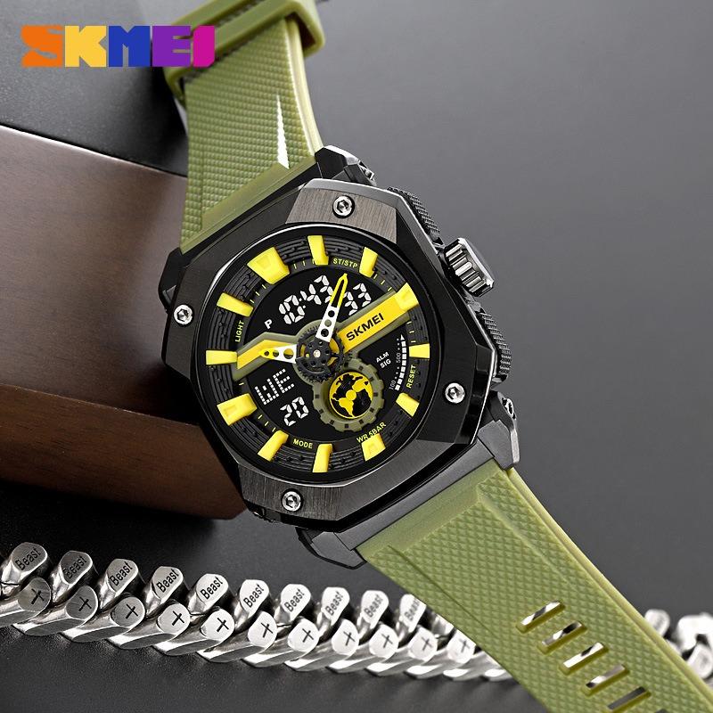 Best-selling Square Dial Quartz Watch Men's Advanced Sense Waterproof Dual Display Electronic Watch