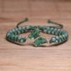Turquoise Bamboo Bead Bracelet – Gold Accent Adjustable Boho Jewelry, Protection Healing Gift for Women