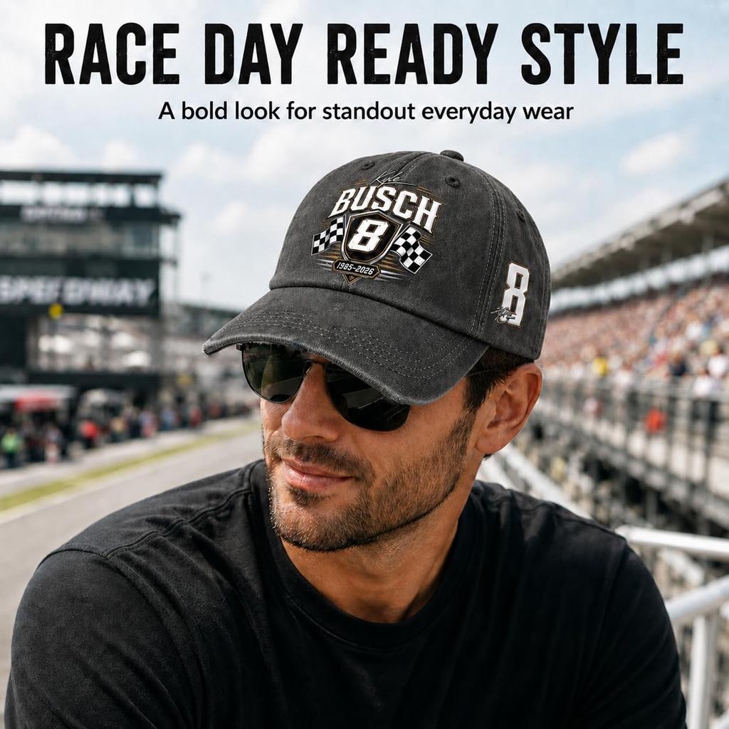Adjustable Racing Cap Unisex Motorsport Hat with Embroidered Number and Checkered Flags Design Small Racing Gift Hat