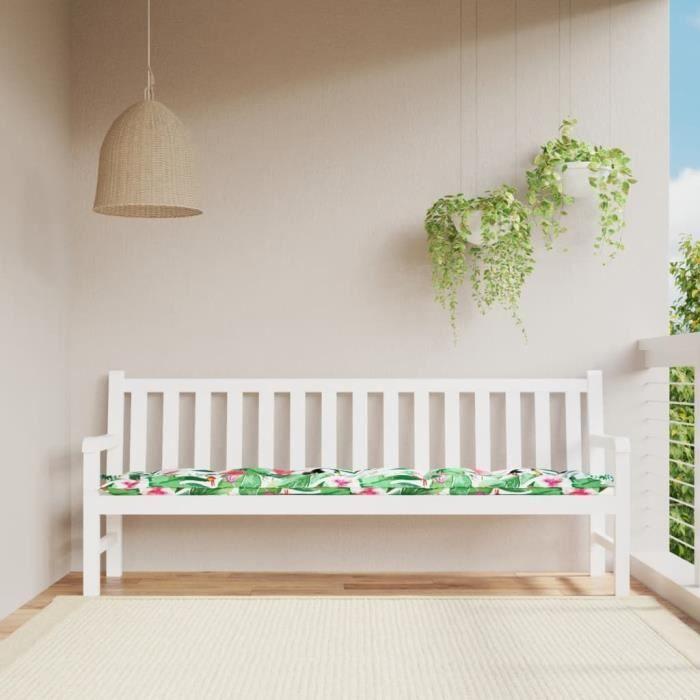 VidaXL Coussin de banc de jardin multicolore 200x50x7 cm tissu 361654