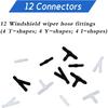 Windshield Washer Hose Kit,4 Liquid Hose with Rice Washer,Belt 12 Hose Connector,Suitable for most car windshield washer hoses