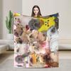 Divertente meme pibble Meme Brainrot Coperta Calda Plaid Decorativo Peluche Coperta Plaid Pattern Divano Sedia Copriletto in Flanella Copridivano Letto
