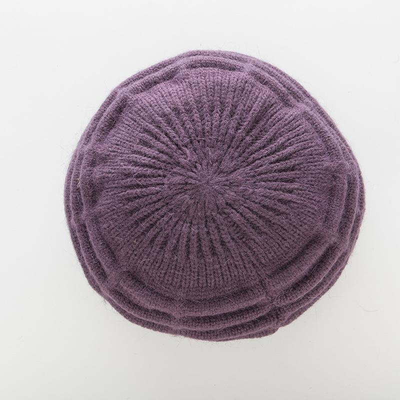 Femei Toamnă Iarnă Plus Lână Îngroșată Beretă caldă Jacquard Dungi Tricotat Pălărie