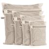 Sac à linge en maille 100 % coton, Haute qualité et doux, Sans colorant, Lot de 4 pièces, Couleur naturelle