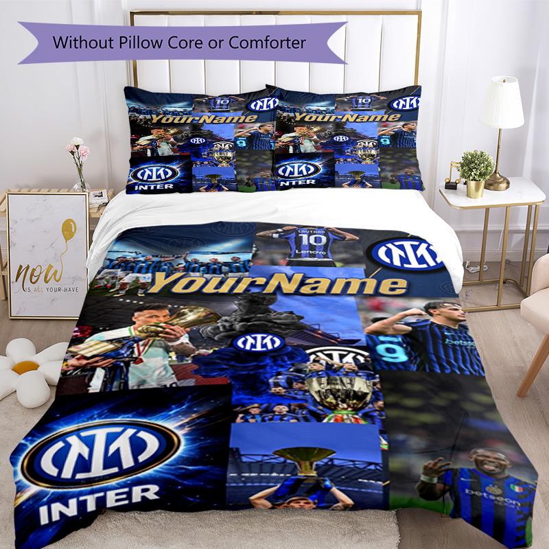 Inter Milan Customize your name Bedding Set Breathable Duvet Cover with Pillowcases Home Decoration Birthday Gift