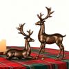Realistic Reindeer Decor Reindeer Holiday Embellishment Christmas Electroplating Golden Reindeer Statue Set Elk for Home