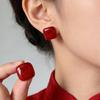 Pendientes de Tachuela Cuadrados Rojos de Ankara Para el Viaje Diario de las Mujeres Pendientes Versátiles de Gama Alta Simples Pendientes Pendientes
